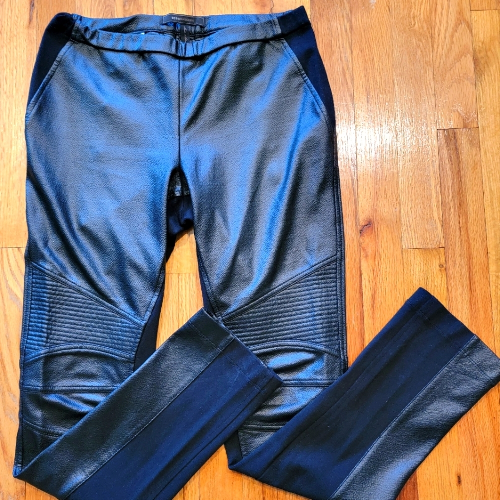 BCBG Leather look Moto Leggings